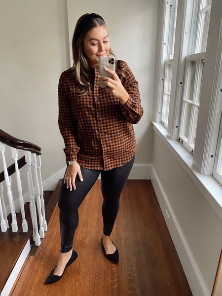 My favorite fall button-up, perfect to wear with leggings or jeans. Wearing size XL. Sharing some similar styles too. Use code CARALYN10 at checkout with Spanx. 

#LTKHalloween #LTKmidsize #LTKSeasonal