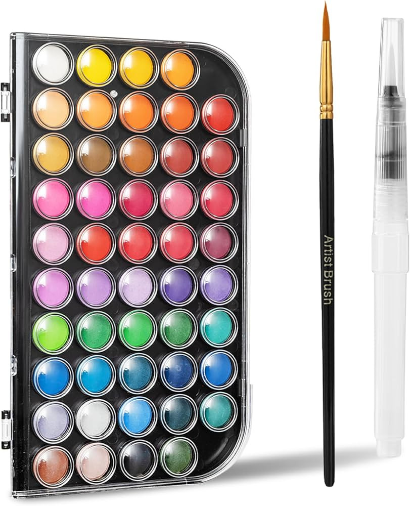 GETHPEN Watercolor Paint Set, 48 Colors Non-toxic Watercolor Paint with a Brush Refillable a Wate... | Amazon (US)