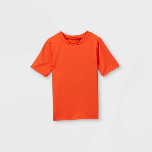 Toddler Boys' Short Sleeve Rash Guard Swim Shirt - Cat & Jack™ Orange | Target