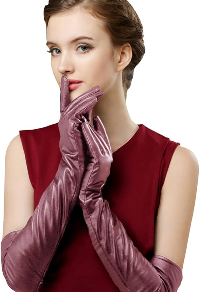 Bellady Womens Winter Elbow Length Costume Cosplay Gloves Touchscreen Long Faux Leather Gloves Wa... | Amazon (US)