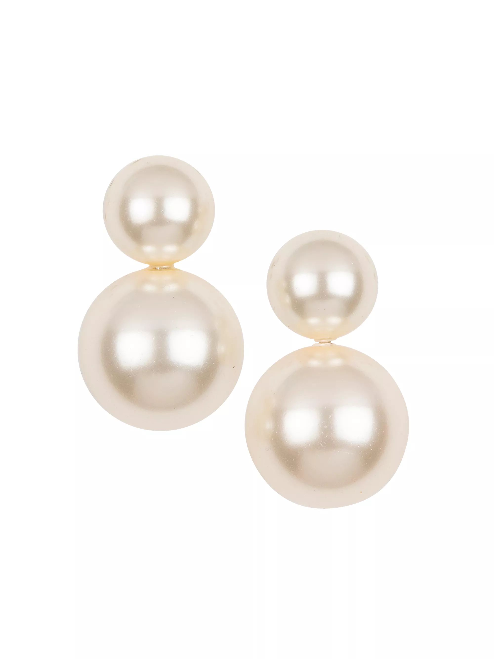 Iris 18K Gold-Plated & Faux Pearl Stud Earrings | Saks Fifth Avenue