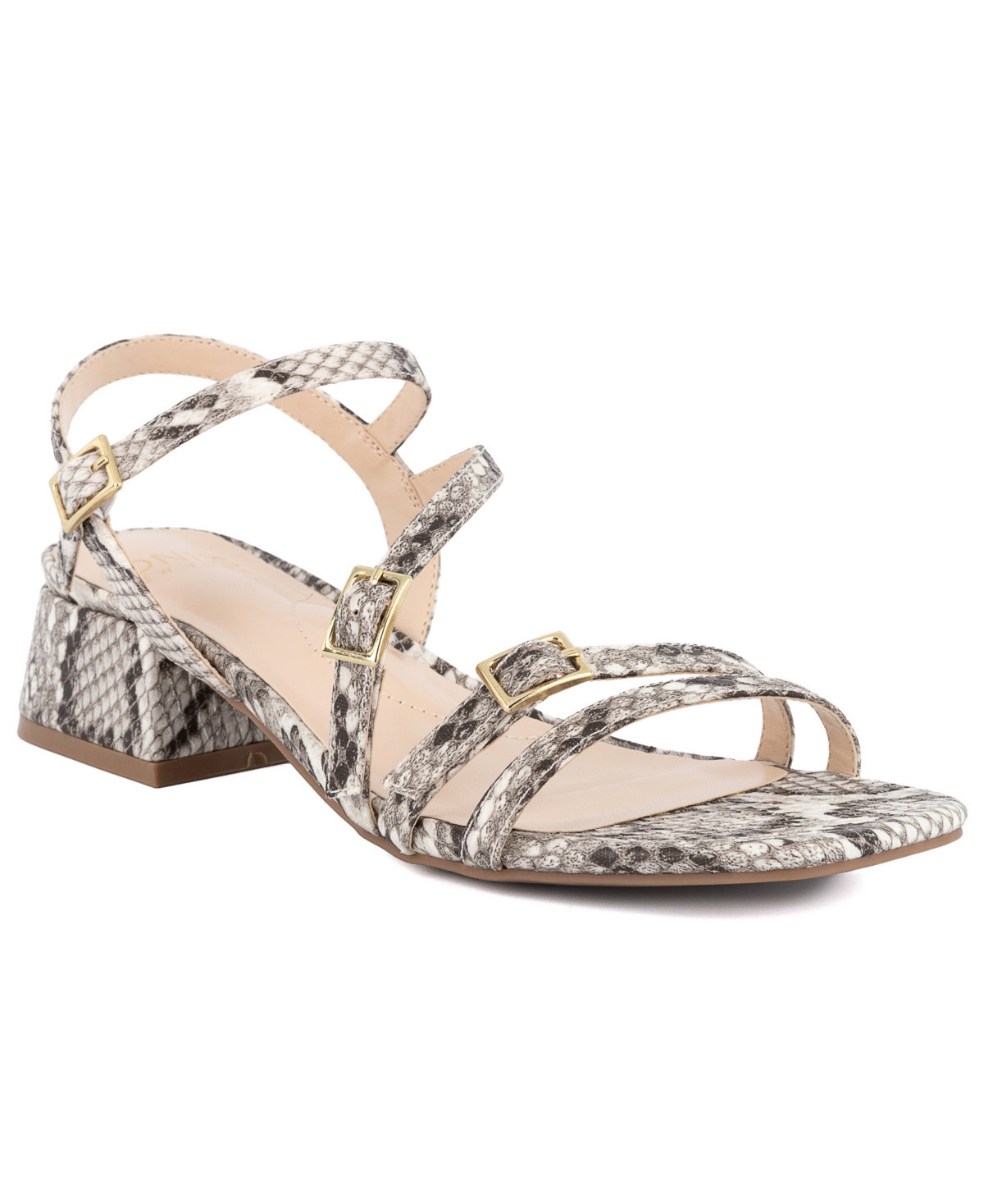 Jones New York Women's Unasyn Block Heel Strappy Dress Sandals - Snake | Macy's