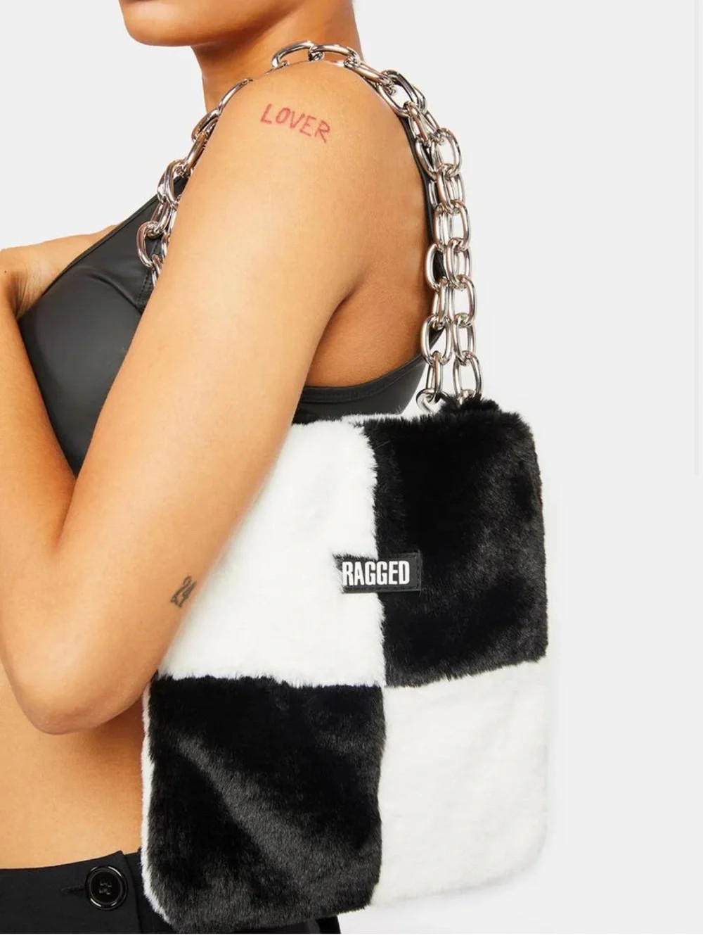 Ragged Priest Black & White Faux Fur Bag | Poshmark