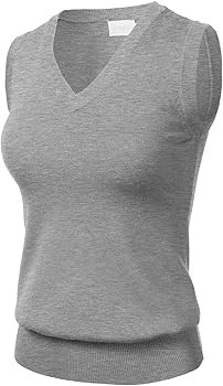 Women Solid Classic V-Neck Sleeveless Pullover Sweater Vest Top | Amazon (US)