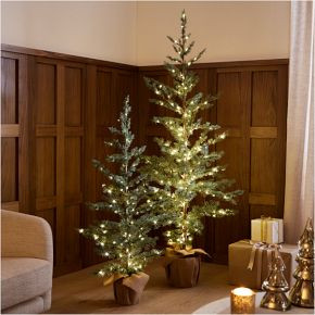 Pre-Lit Faux Blue Spruce Tree w/ Burlap Base | West Elm (US)