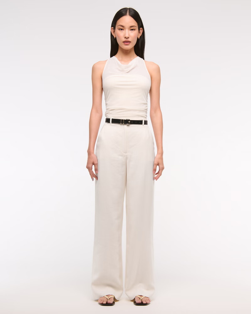 Drapey Tailored Wide Leg Pant | Abercrombie & Fitch (US)