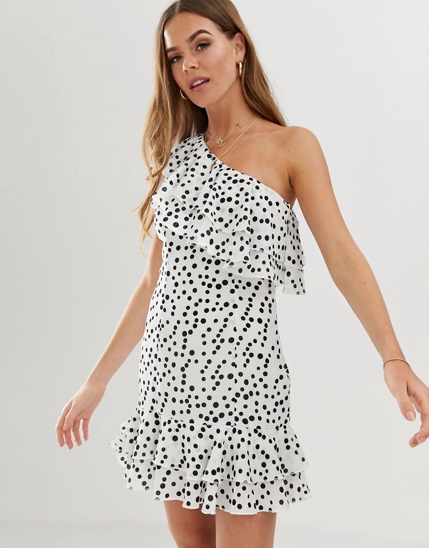 In The Style one shoulder polka dot dress-Multi | ASOS (Global)