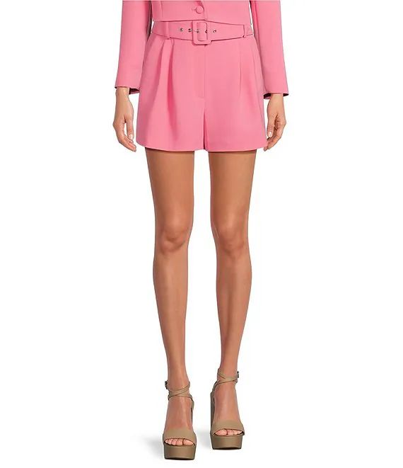 Bella High Rise Crepe Suiting Belted Coordinating Shorts | Dillard's