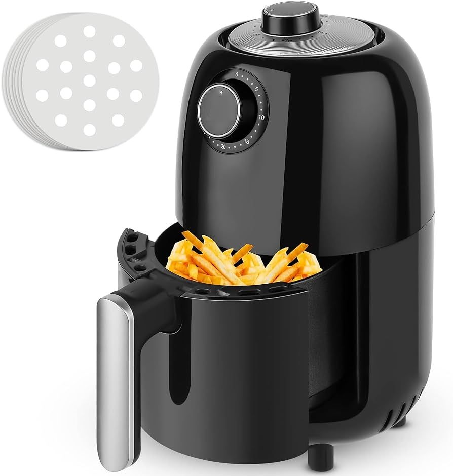 1.2L Mini Air Fryer, Compact Air Fryer with Dual Knob Control, Non-Stick, Recipe Book, 50pcs Parc... | Amazon (CA)