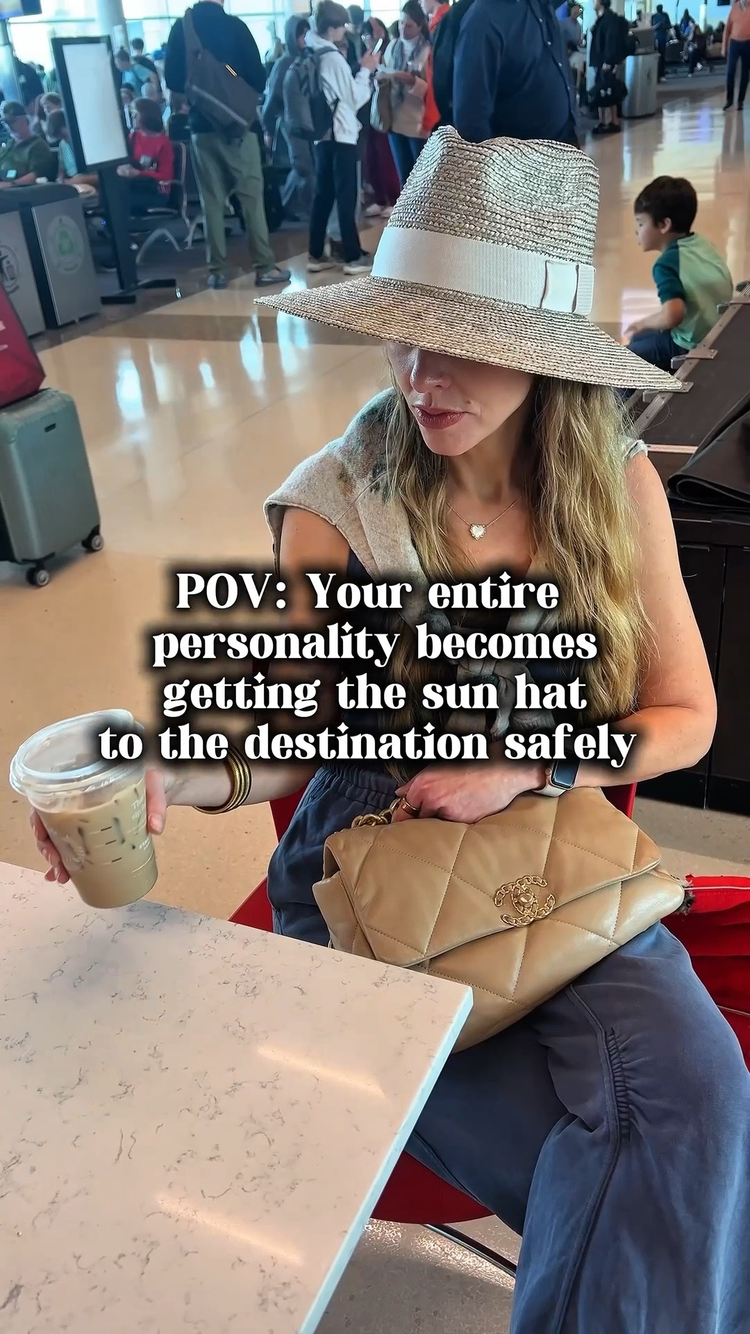 Travel outfit is free people. Size XS. Slightly tight in the chest. So if you have a larger chest I would order your tts. 
(Most FP items require sizing down 1 for proper fit)  
Vacation cutout maxi is Vici. Use code KATESAVE30. Wearing a small. 
Hat is my fave! Worth it  

#LTKTravel #LTKSummerEdit #LTKOver40