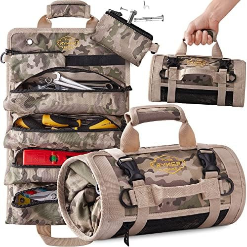 The Ryker Roll Up Tool Bag Organizer Gifts for Dad. Heavy Duty Motorcycle Tool Roll Bag Organizer... | Amazon (US)