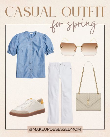 Everyday spring vibes: blue blouse, white pants, and sunglasses!

#casualstyle #summeroutfit #springstyle #outfitinspo

#LTKstyletip #LTKFind