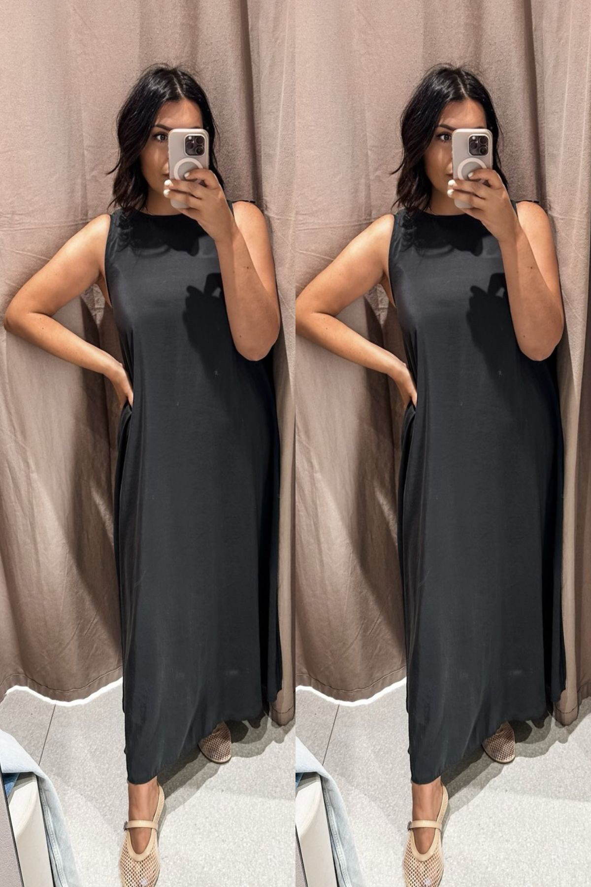 Love love this dress! It's a slinky fabric but did not cling to my midsection! Love when technology works out for me. I'm in the large, I went up because I'm in between sizes. It's a looser fit, but I prefer that! 

Comes in a few colors too! 

 #LTKFindsUnder100
