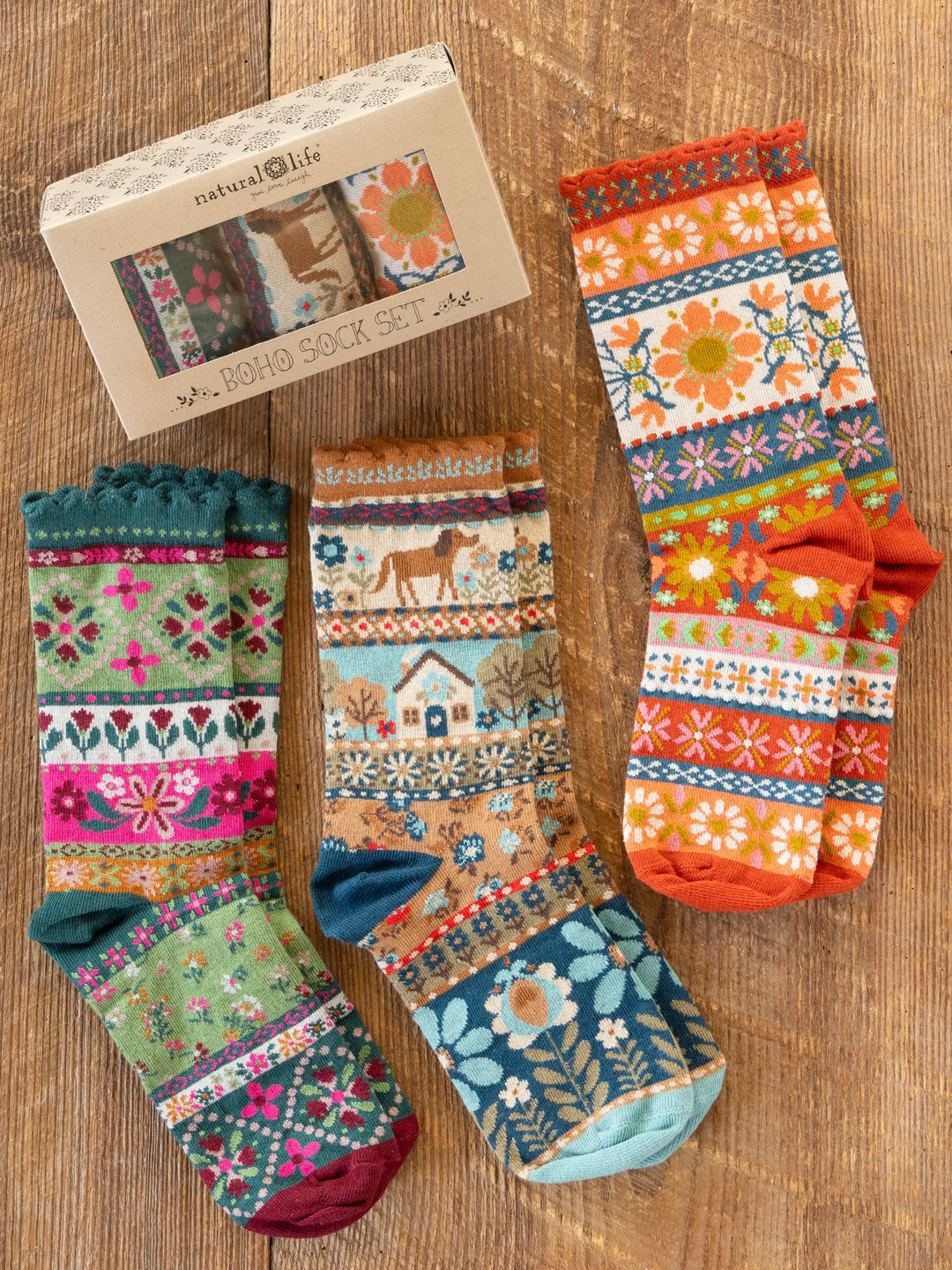 Boxed Boho Sock Set, Set of 3 | Natural Life