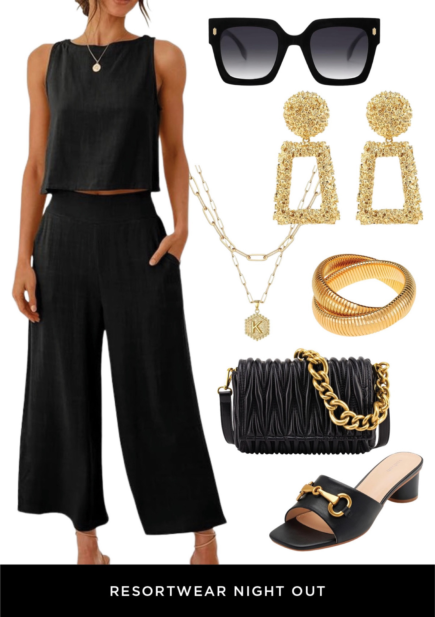 Spring break night out dinner and dancing. Perfect day to night outfit for a beach vacation. Mix and match crop pants and top, 2 piece set. Plus it’s affordable! #founditonamazon #resortwear #beach #vacation #springbreak #summer #daytonight #amazon 

#LTKstyletip #LTKover40 #LTKfindsunder50