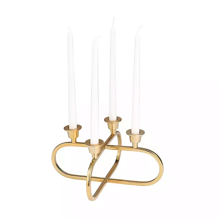 New! Gold Stainless Steel Geometric Candle Holder | Kirkland's Home