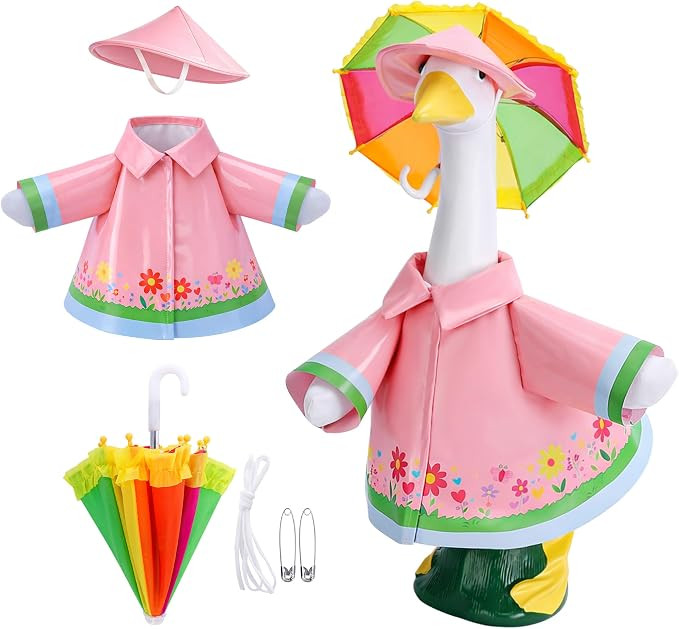 DECOHS 3 Pcs/Set Raincoat Porch Goose Outfits, Summer Lawn Goose Statue Raincoat Costume, Yard Go... | Amazon (US)