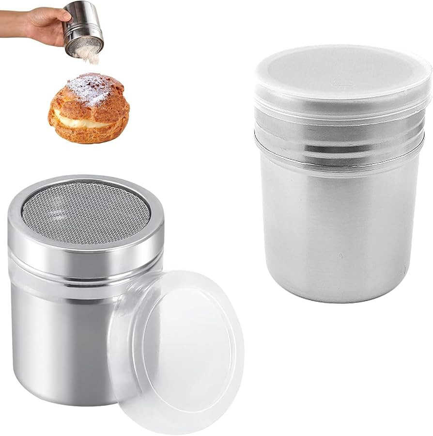 2PCS Flour Shaker & Icing Sugar Shaker – Premium Stainless Steel Fine Mesh Duster for Baking, C... | Amazon (UK)