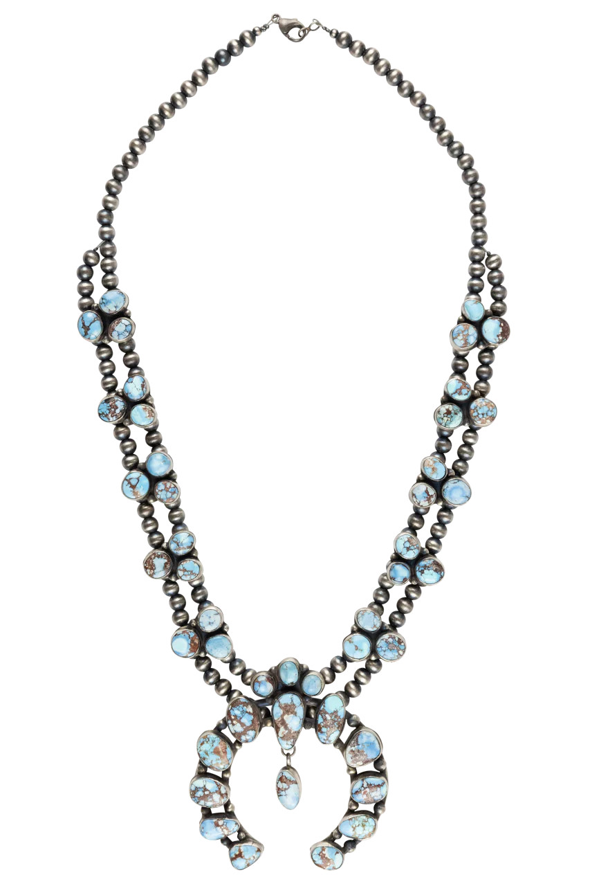 Golden Hills Turquoise Squash Blossom Necklace | Pinto Ranch | Pinto Ranch