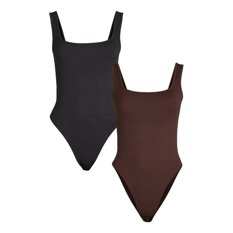 Joyspun Women's Seamless Slimming Tank Bodysuit, 2-Pack, Sizes XS-XXXL | Walmart (US)