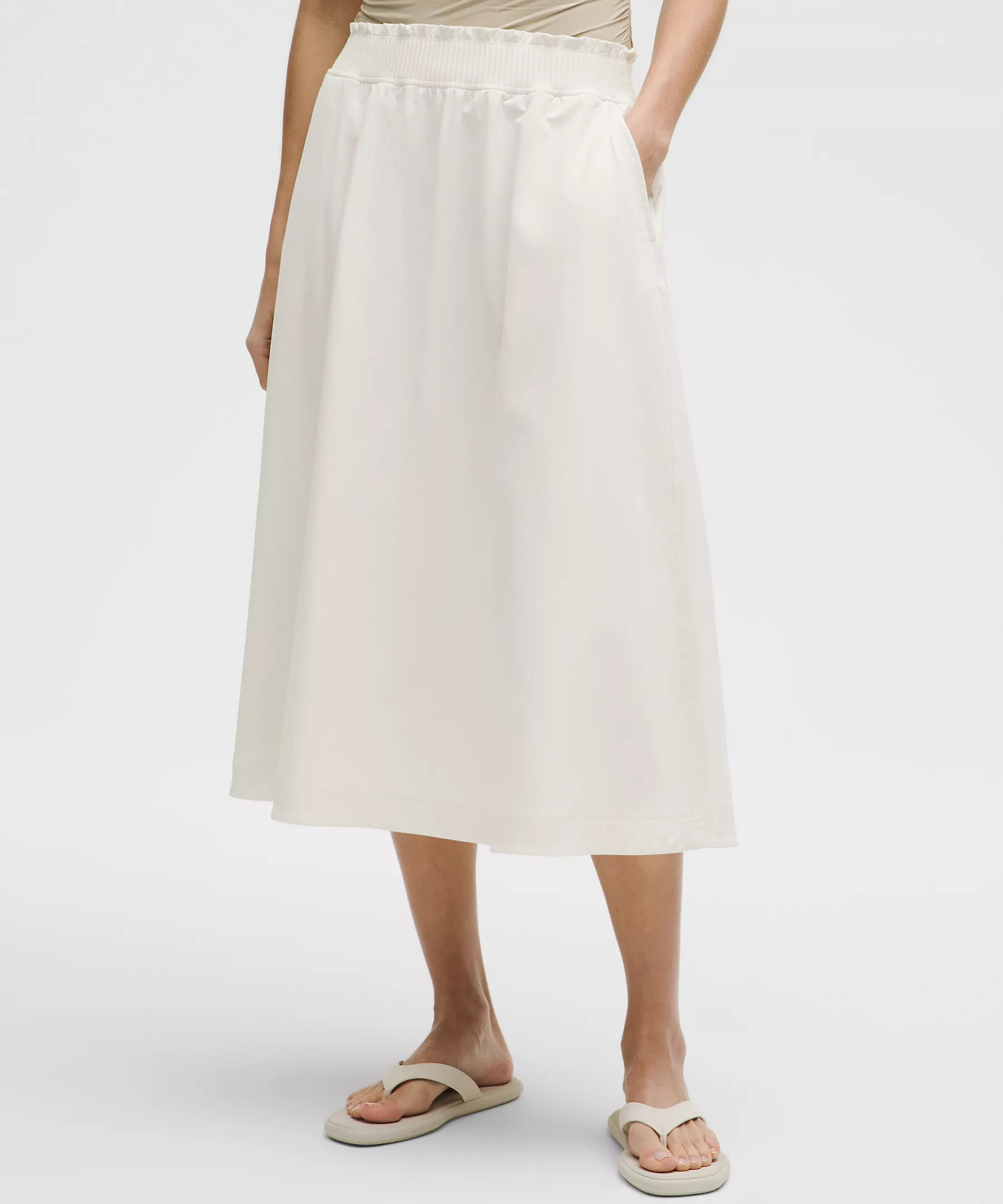 Stretch Woven Ruffle-Waist Midi Skirt | Lululemon (US)