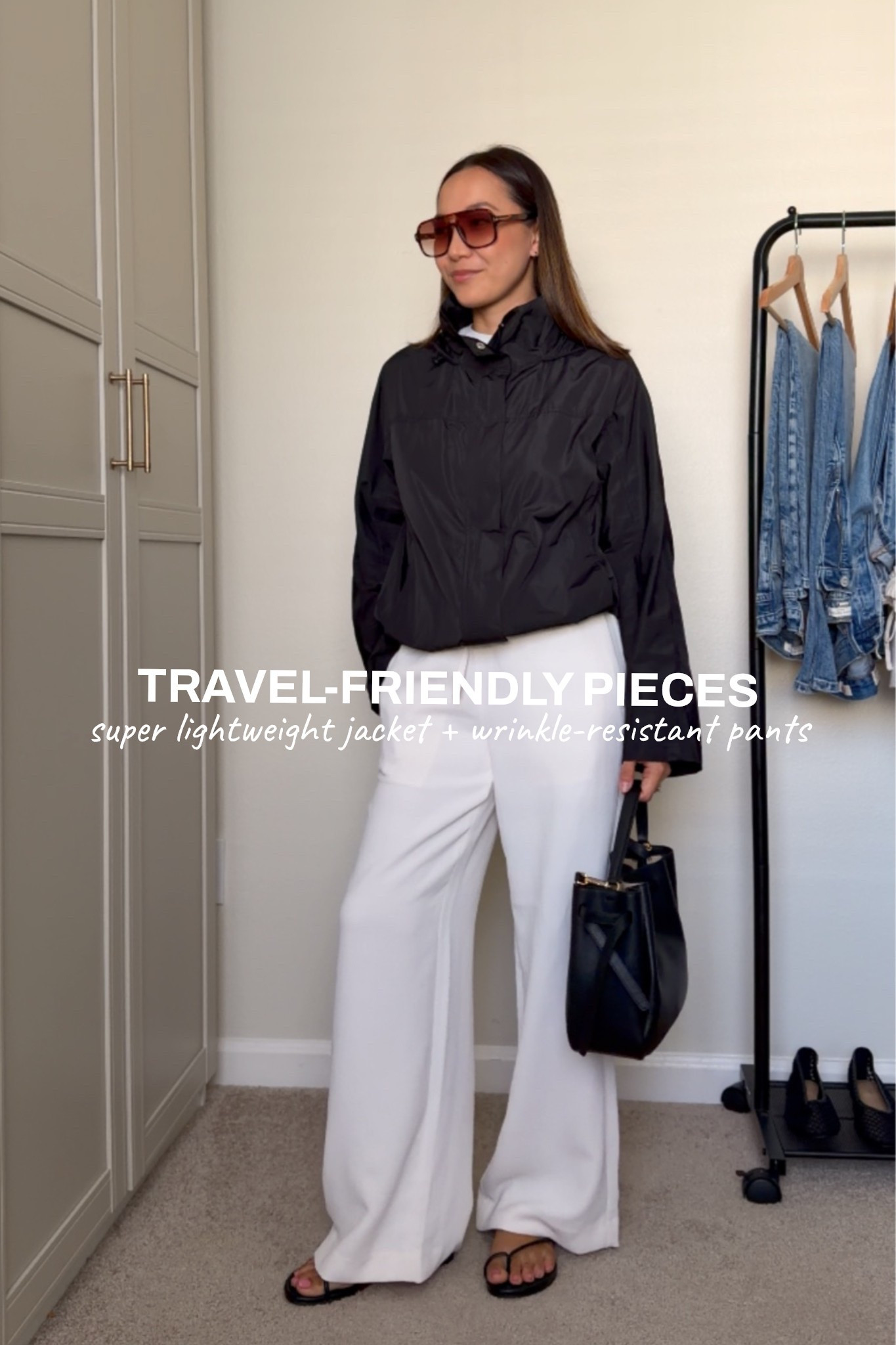Casual chic pieces that are also travel-friendly 

Amazon super lightweight jacket (more like a light layer than a jacket) small, under $40

Aritzia lodge pants xs