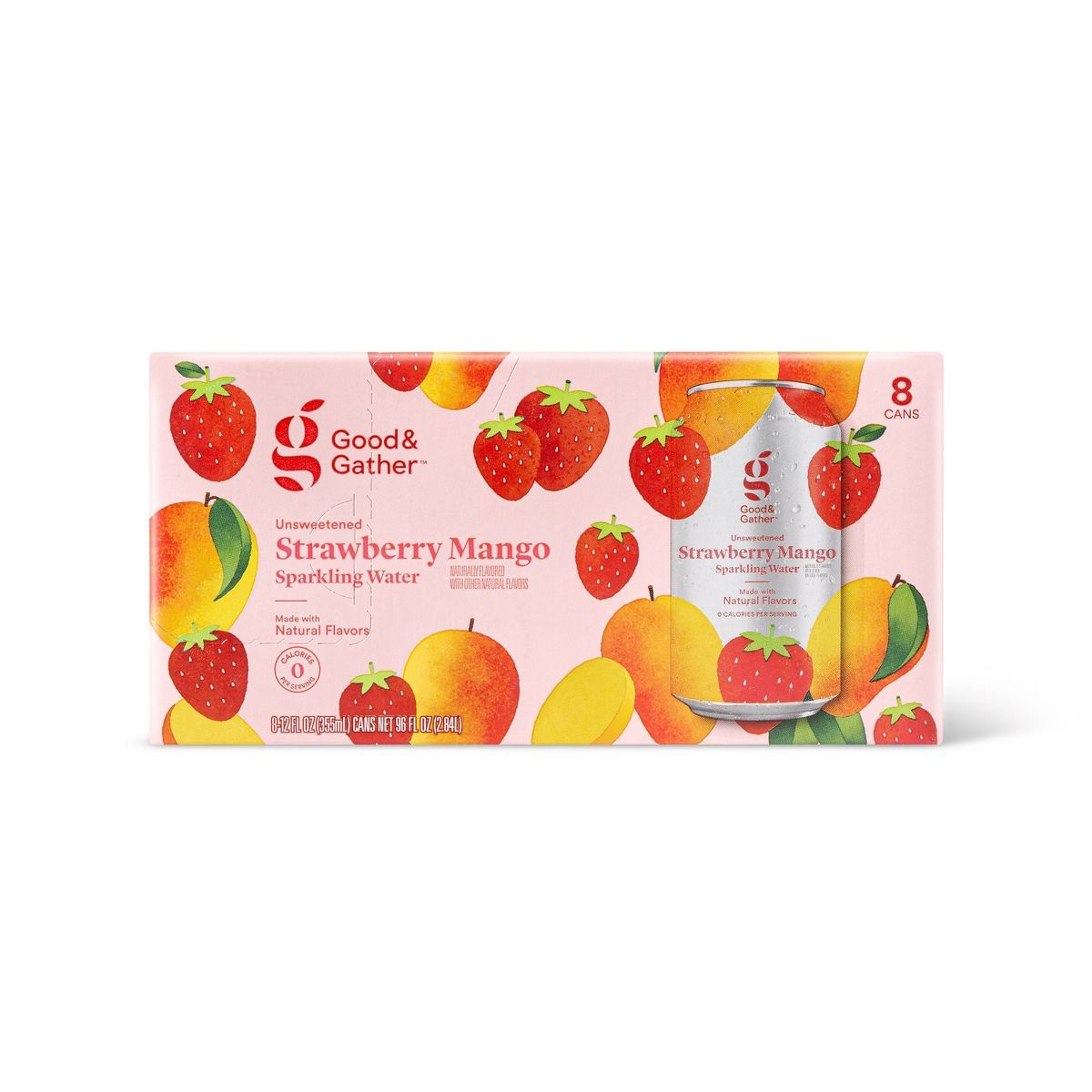 Strawberry Mango Sparkling Water - 8pk/12 fl oz Cans - Good & Gather™ | Target