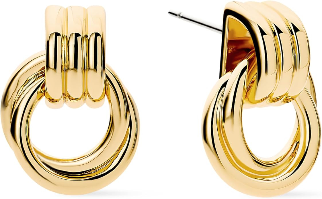 Ana Luisa Chunky Small Knot Earrings - 14K Gold Plated and Silver Statement Earrings for Women - ... | Amazon (US)