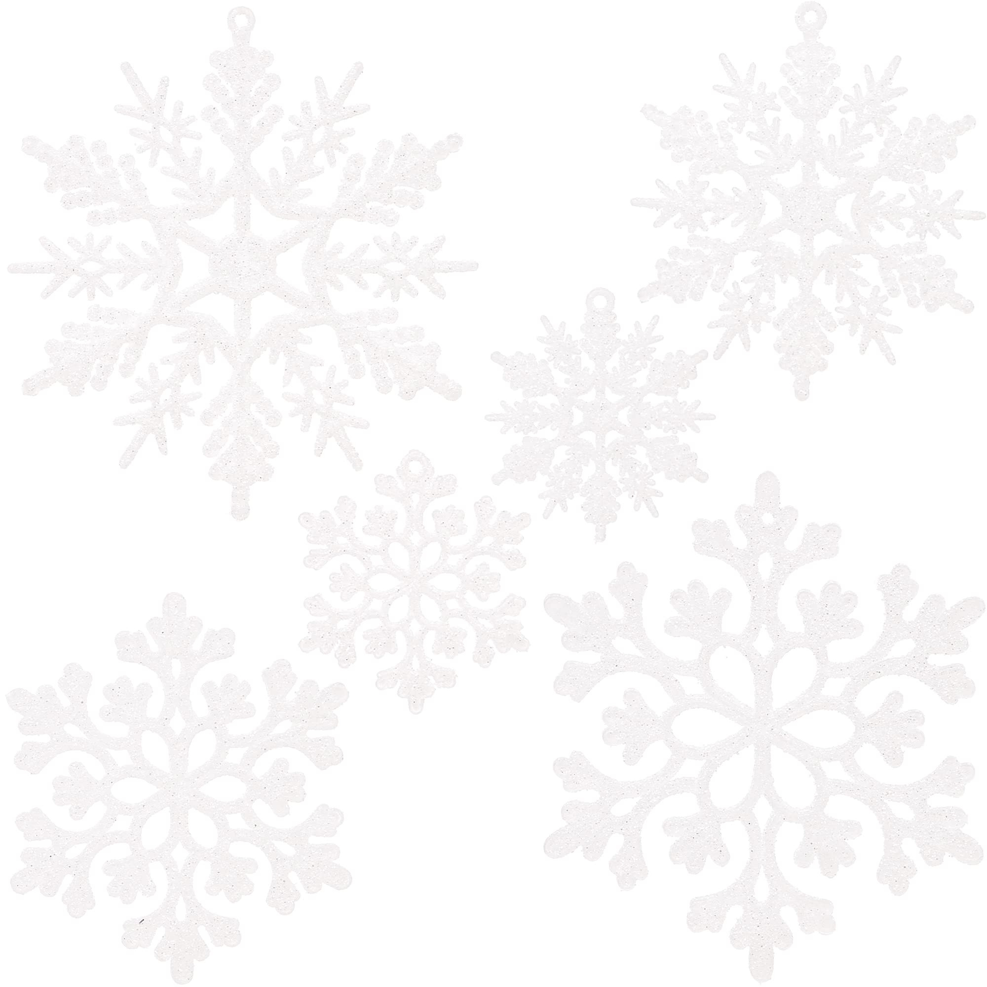 Sea Team Plastic Christmas Glitter Snowflake Ornaments Christmas Tree Decorations, 2, 3, 4 Inches... | Amazon (US)