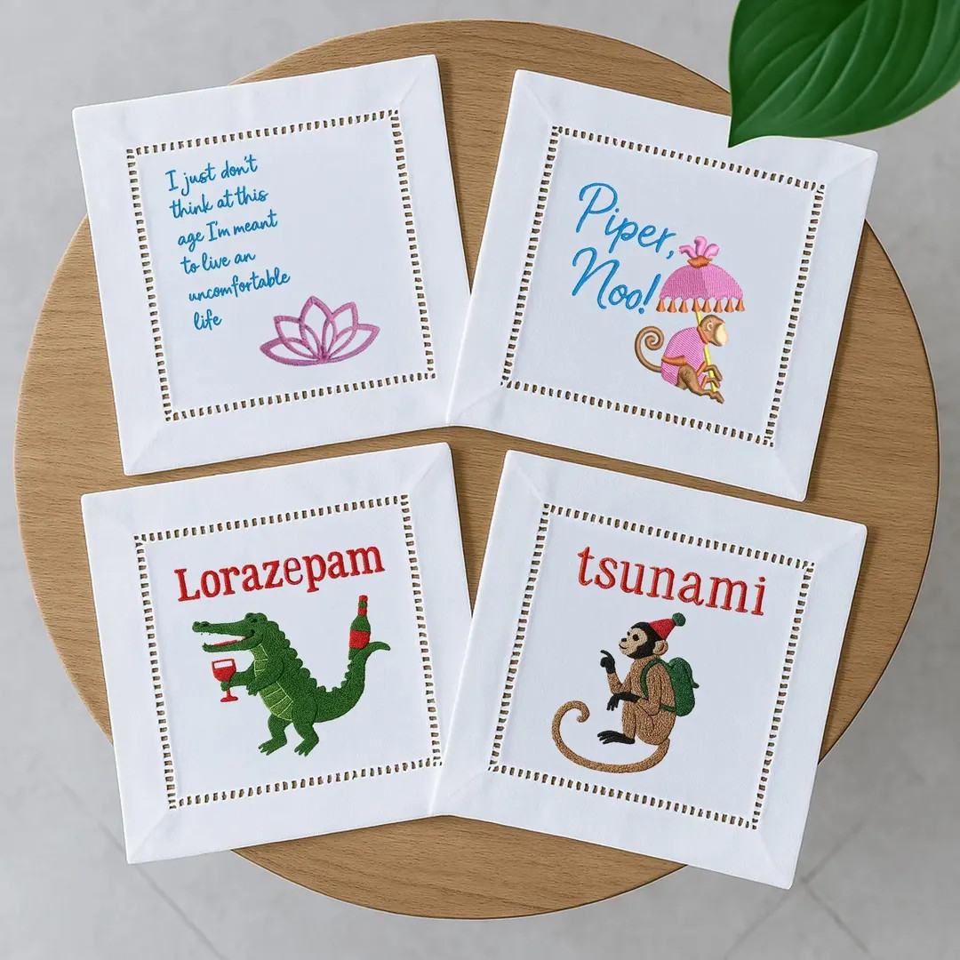 The Lotus Cocktail Napkins Set of 4, the Lotus Merch, Tsunami, Piper No, Parker Posey, Live Laugh... | Etsy (US)