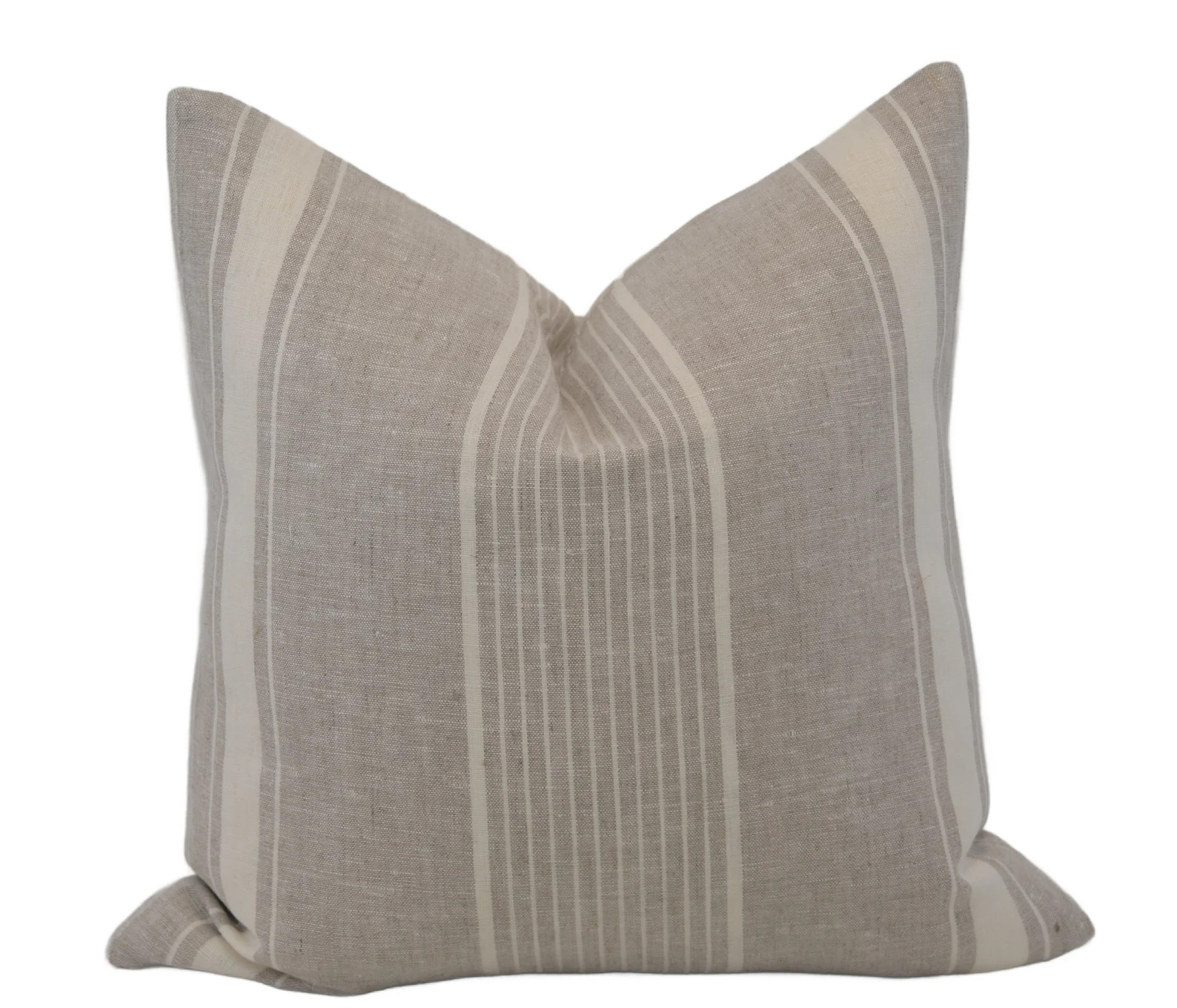 Tan/ Natural Striped Linen Throw Pillow Cover, 18x18, Neutral Linen Pillow Cover | Etsy (US)