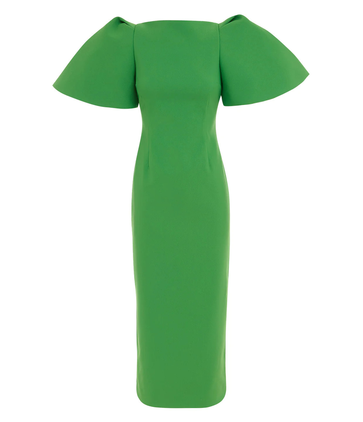 Lora Structured Sleeve Midi Dress in Bright Green | Mode Sportif