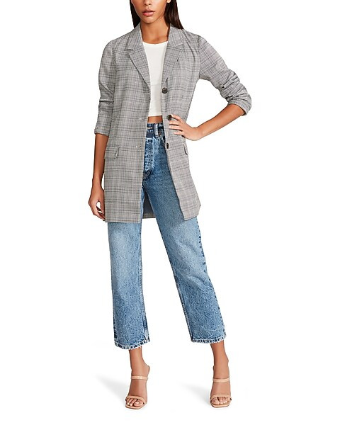 BB Dakota Plaid Boyfriend Blazer | Express
