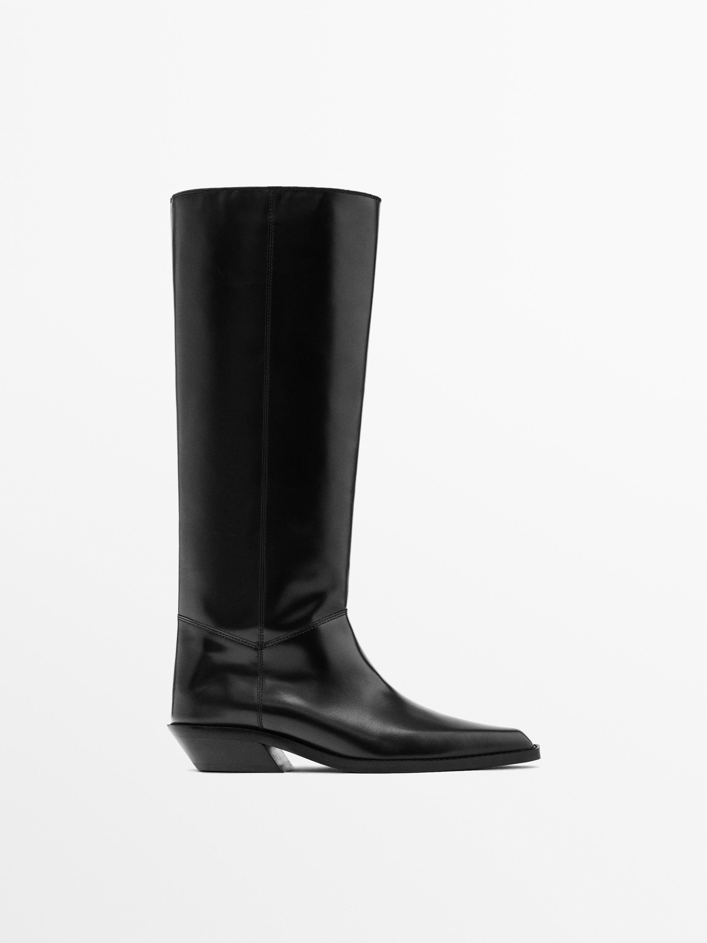 Cowboystiefel aus Leder | Massimo Dutti DE