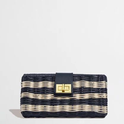 Factory stripe rattan clutch | J.Crew US