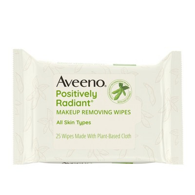 Aveeno Positively Radiant Oil-Free Makeup Removal Facial Wipes for All Skin Types - 25 ct: Hypoallergenic, Paraben-Free, Alcohol-Free | Target
