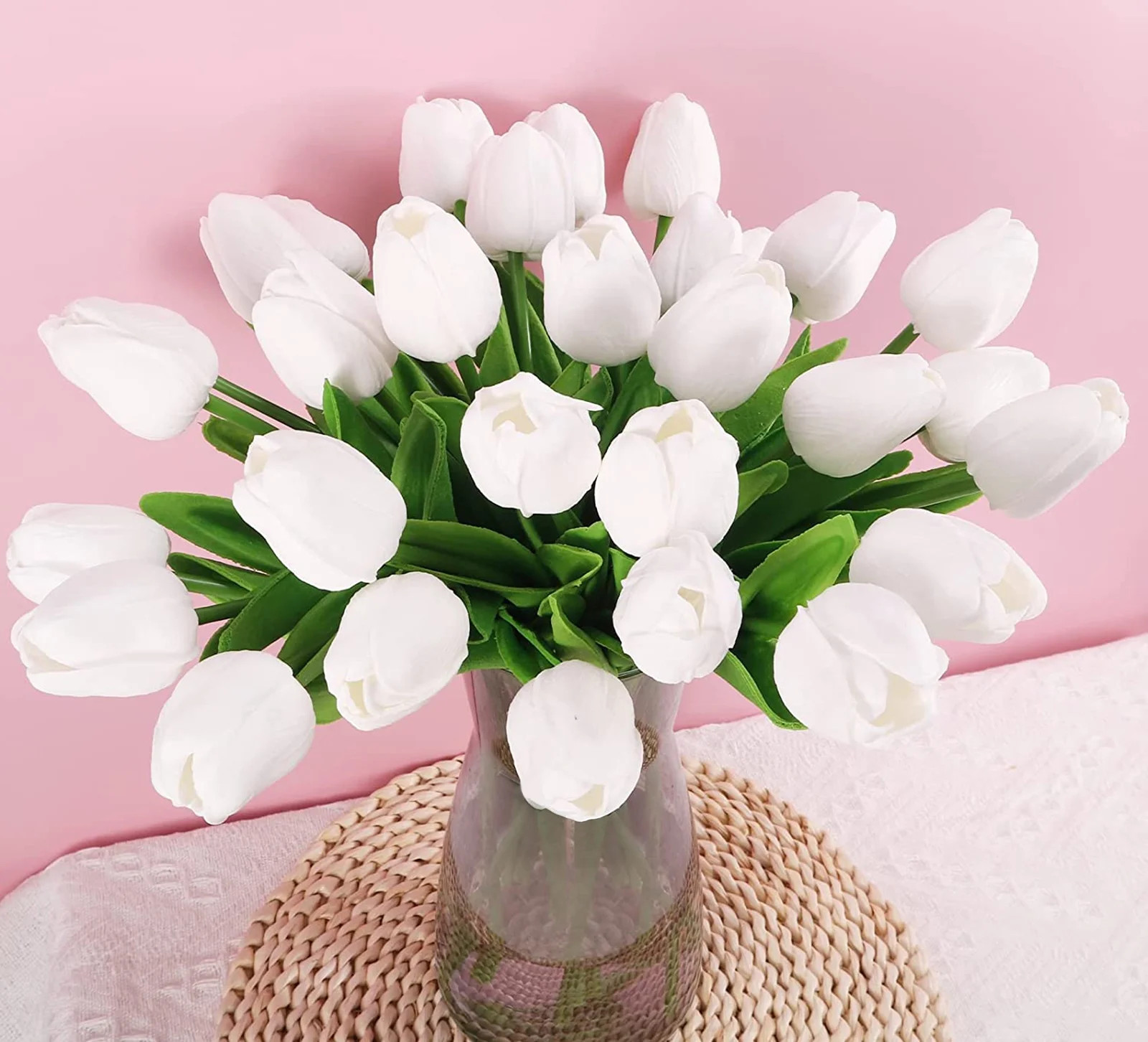 20Pcs Fake Tulips Faux Tulip Real Touch Vase Artificial Flowers for Home Decoration Floral Arrang... | Walmart (US)