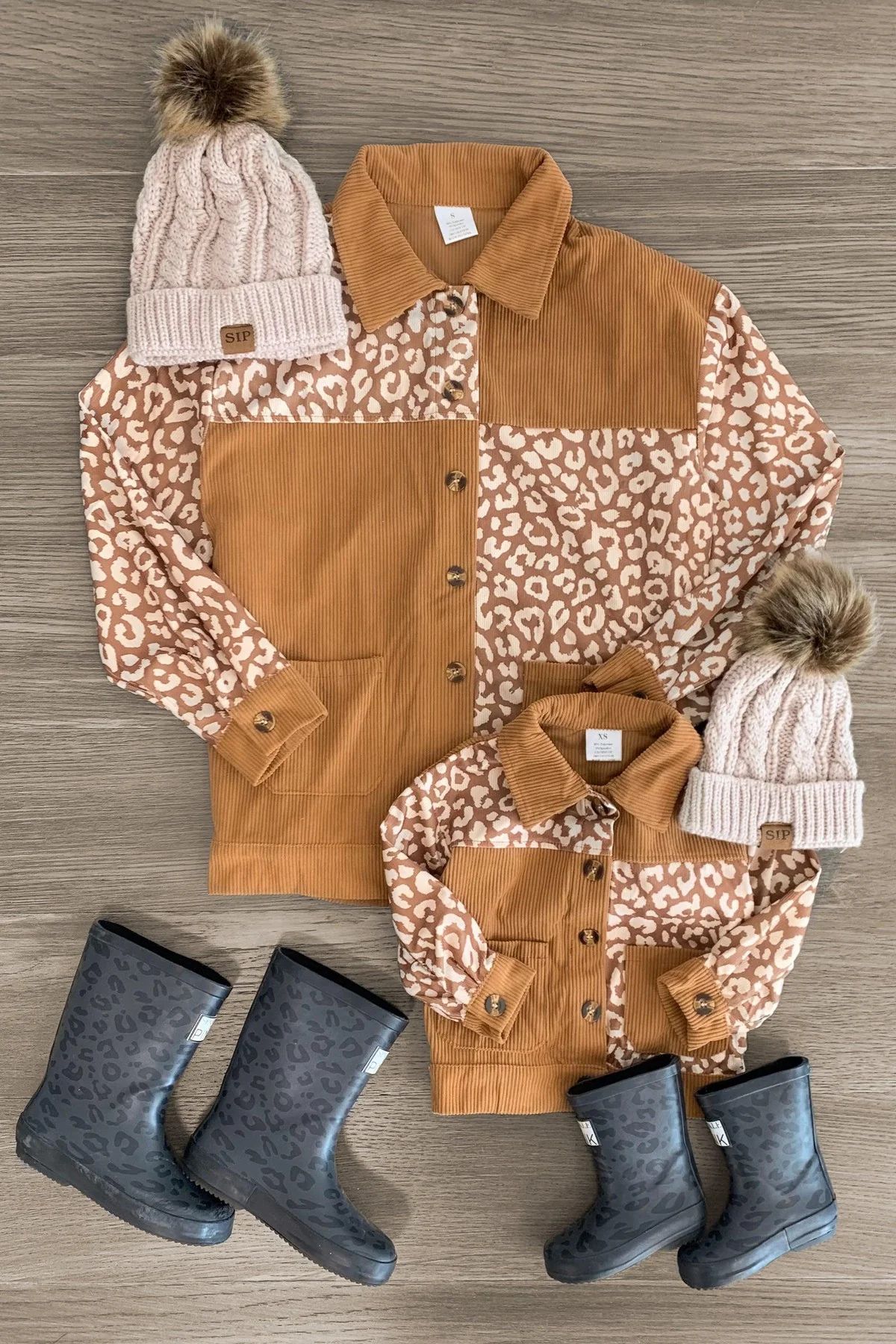 Mom & Me - Corduroy Leopard Button Down Top | Sparkle In Pink