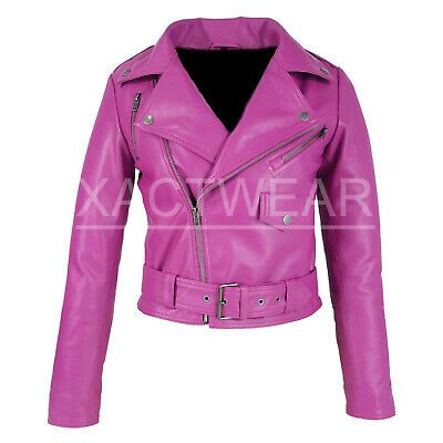 NEW Jessica Alba Hot Pink Stylish Cropped faux Leather Jacket - BEST QUALITY - | eBay AU