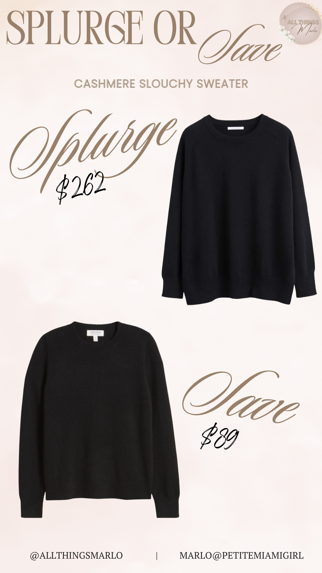 Splurge or save Cashmere Slouchy Sweater 

 #LTKootd #LTKSeasonal #LTKOver40