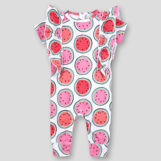 Lamaze Baby Girls' Organic Watermelon Romper - Light Pink | Target