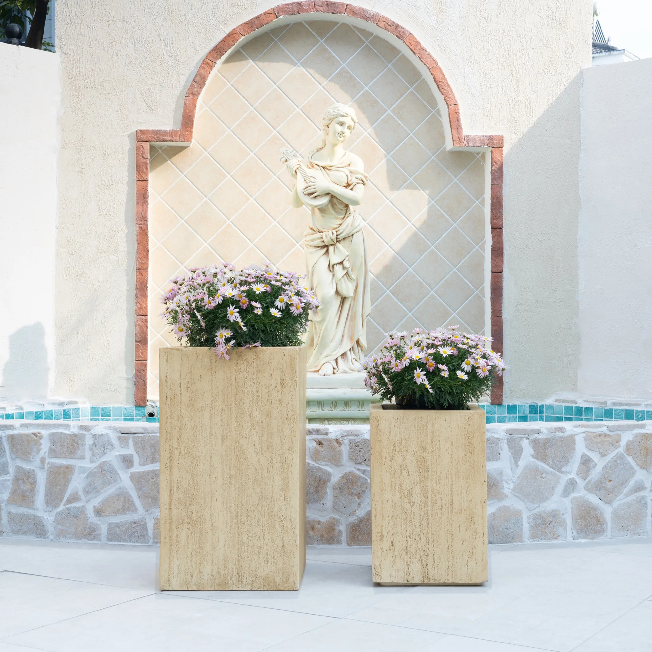 Christopher Knight Home Minimalist 2 Piece MGO Plant Box, Square Design, Indoor/Outdoor, Antique ... | Walmart (US)