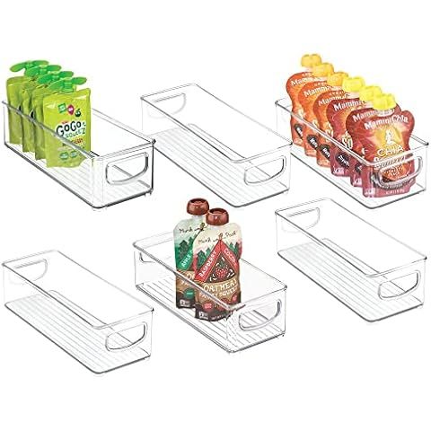 Amazon.com: mDesign Small Plastic Kitchen Storage Container Bin with Handles -Organization in Pantry | Amazon (US)