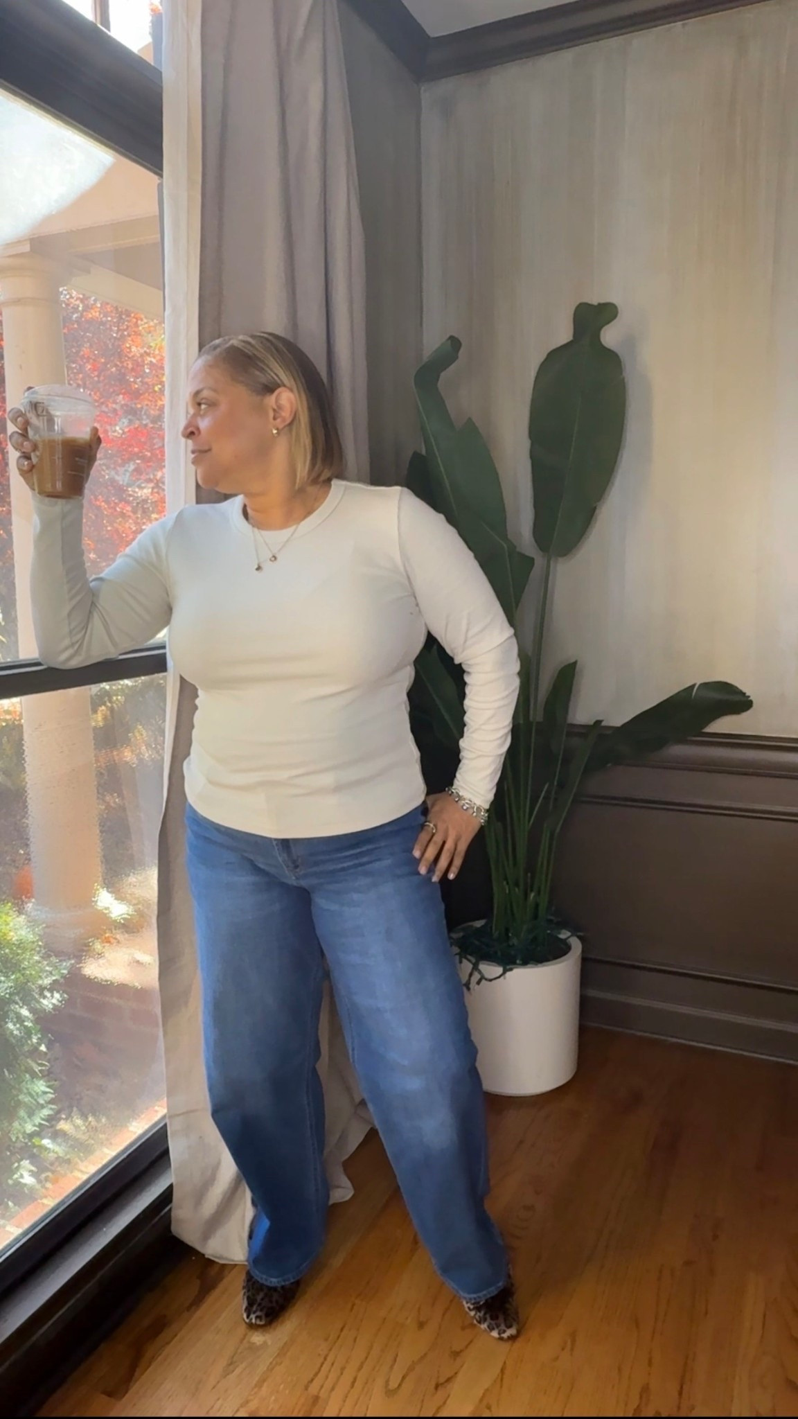 Simply good casual outfit that always wins: long sleeved ribbed tee + wide leg jeans + Mary Jane flats 🤌🏽

#LTKMidsize #LTKFindsUnder50 #LTKgrwm