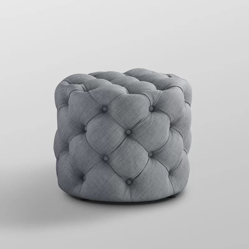 Mucha 20.5'' Wide Tufted Round Cube Ottoman | Wayfair North America