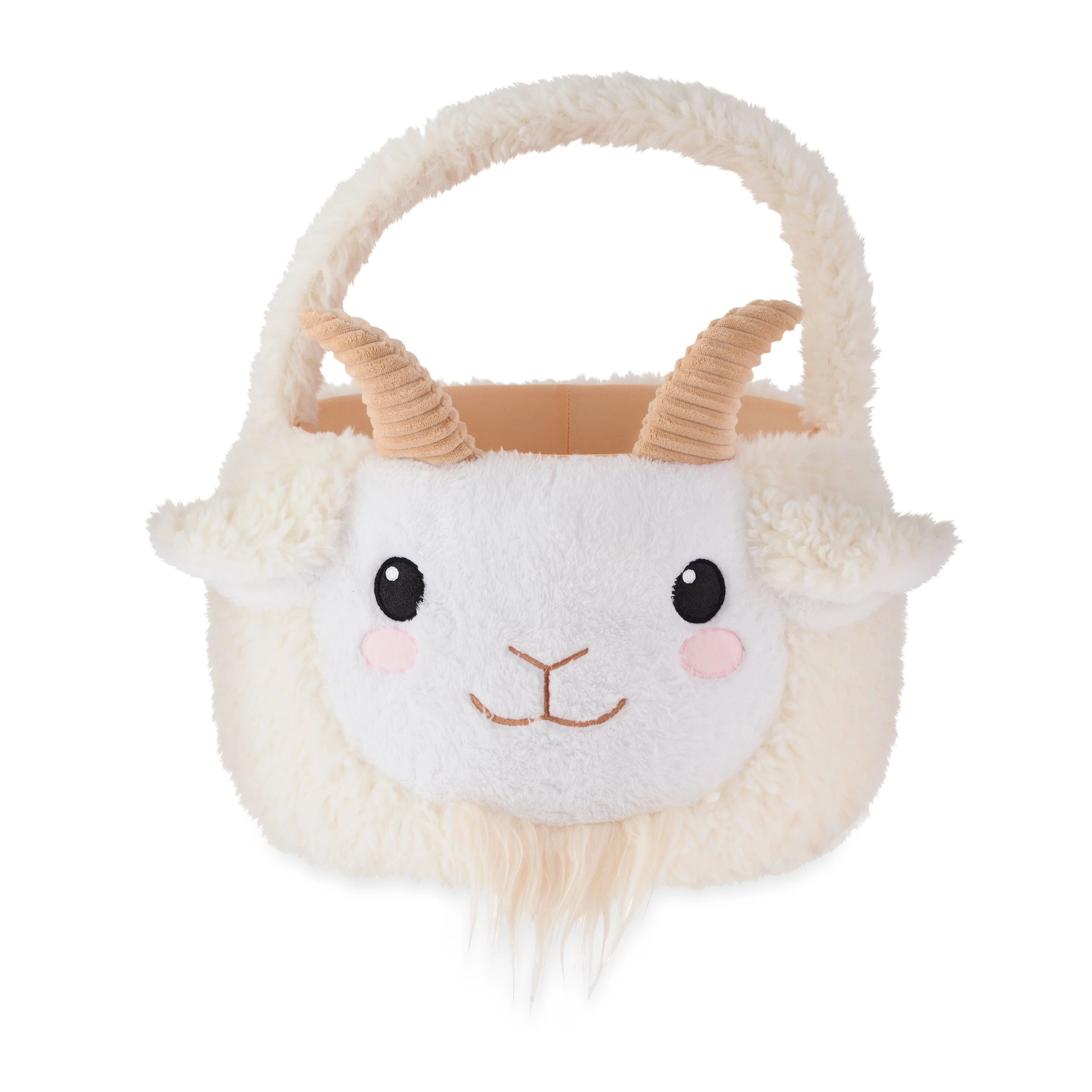 Way To Celebrate Easter 15 x 15 inch Plush Jumbo Easter Basket, Goat - Walmart.com | Walmart (US)