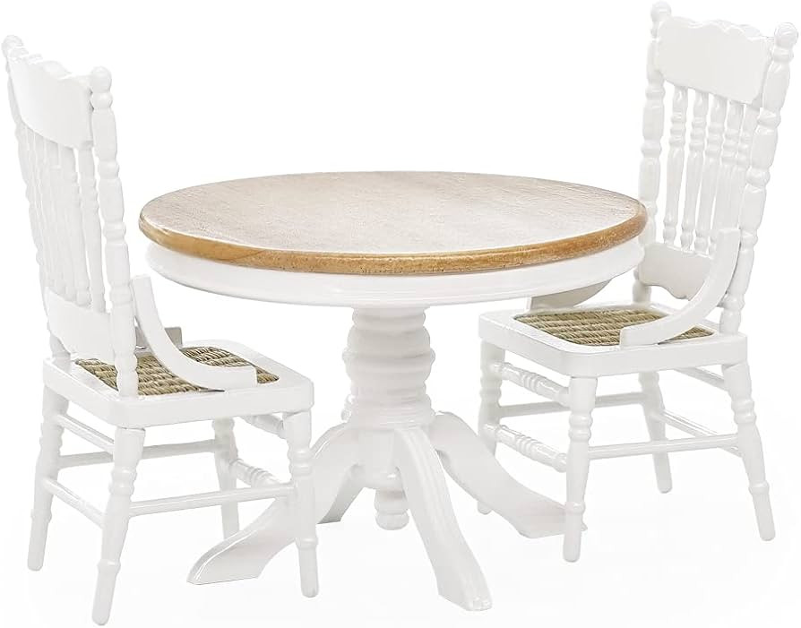 Odoria 1/12 Miniature Kitchen Dining Table and Chairs Dollhouse Furniture Accessories | Amazon (US)