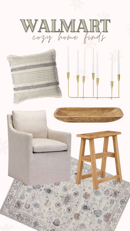 Cozy Walmart finds!!! #thebloomingnest

Pillow candles bowl stool chair rug 

#LTKhome #LTKSeasonal