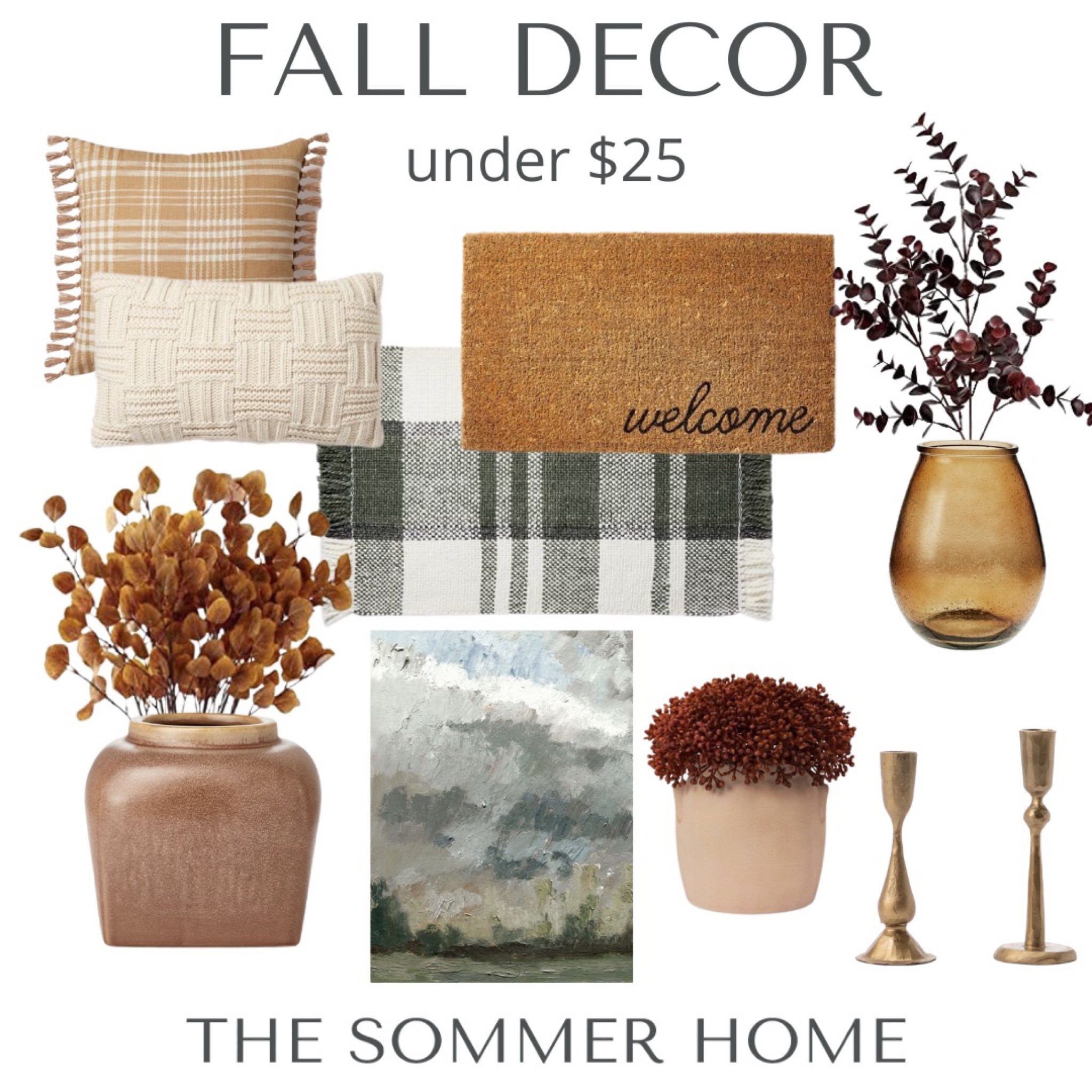 Target Studio McGee, fall decor, fall branches, brass candleholders, fall pillows, affordable home decor, vases, welcome mat. 

#LTKunder50 #LTKhome #LTKSeasonal