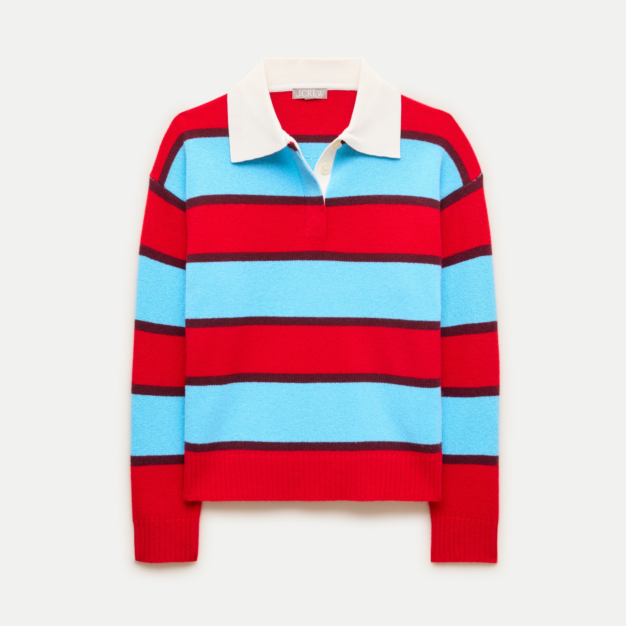 Relaxed sweater-polo in vintage wool stripe | J. Crew US
